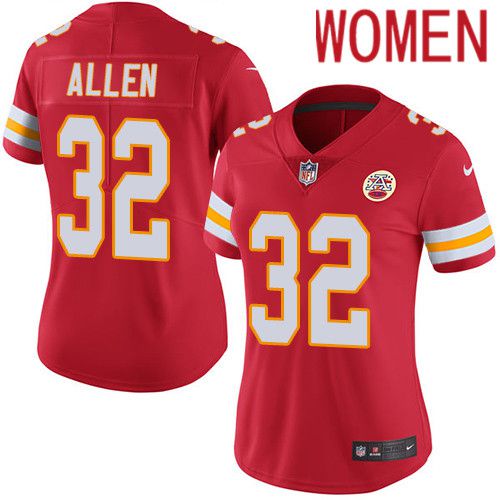 Women Kansas City Chiefs 32 Marcus Allen Nike Red Vapor Limited NFL Jersey